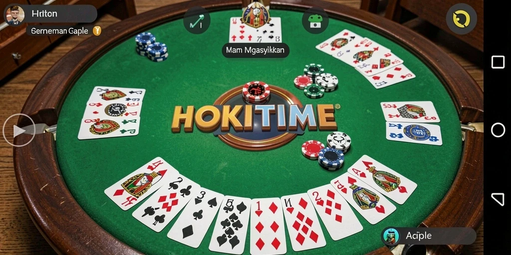 Tampilan gameplay HOKITIME yang menampilkan permainan Gaple yang seru.