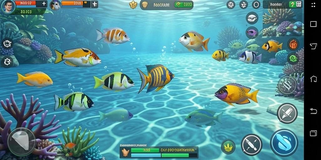 Tampilan gameplay Tembak Ikan yang seru dan menarik.