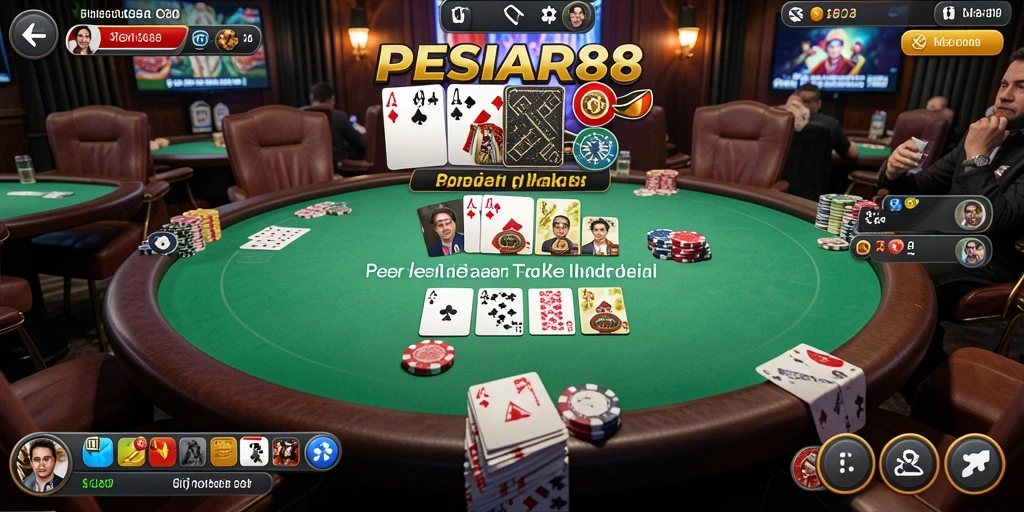 Screenshot dari gameplay PESIAR88 menunjukkan momen seru saat bermain Poker.