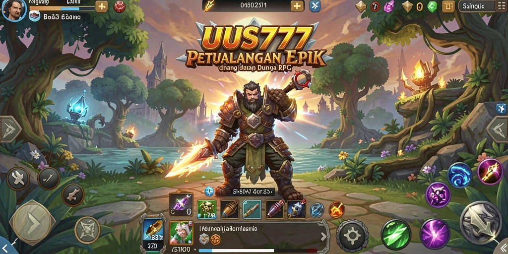 Tampilan gameplay UUS777 yang menampilkan aksi petualangan RPG.