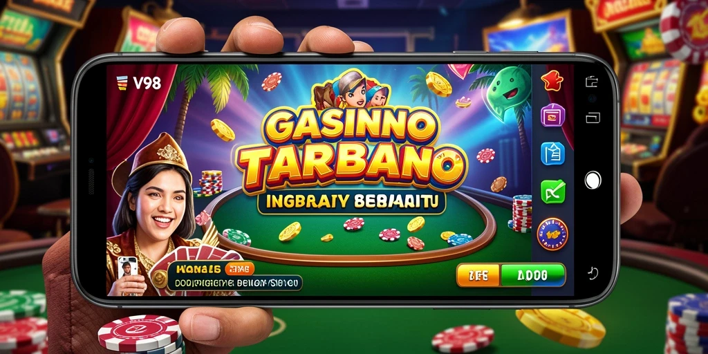 Screenshot utama V98 menunjukkan gameplay Kasino yang mendebarkan.